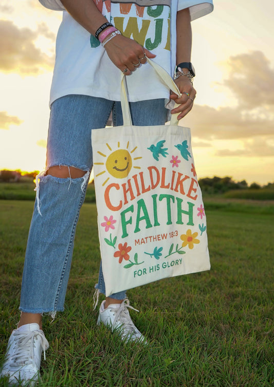 Childlike Faith tote bag